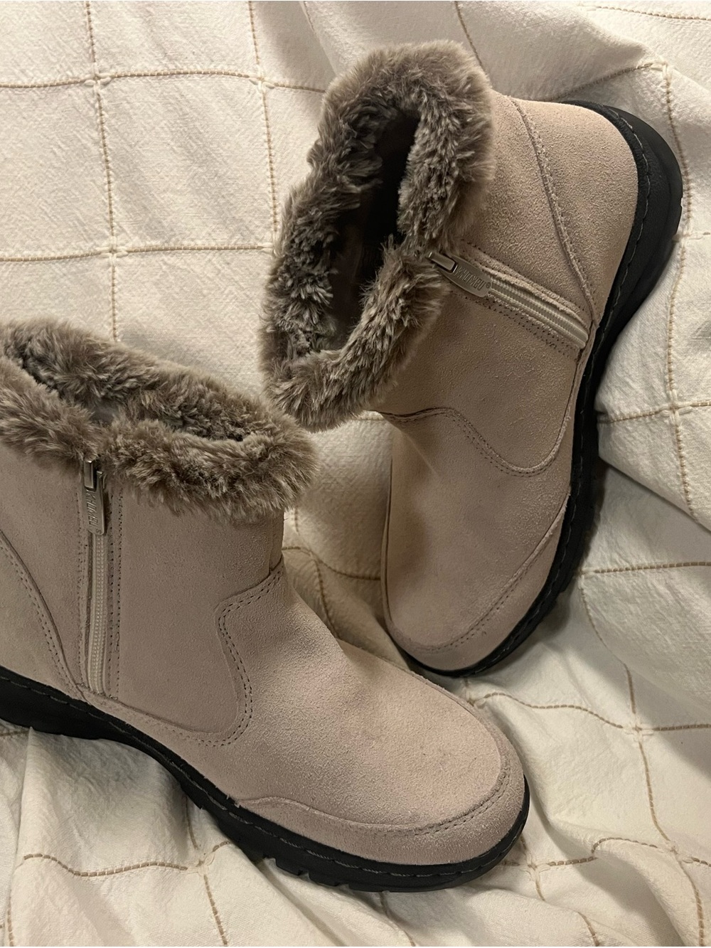 Khombu Leather Faux-Fur Ankle Winter Boots
